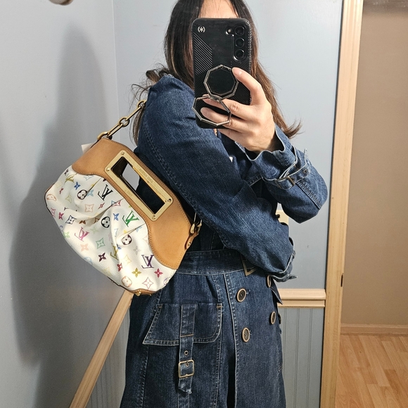 Auth LOUIS VUITTON JUDY PM HAND BAG MONOGRAM MULTI-COLOR White M40257 - Picture 2 of 14